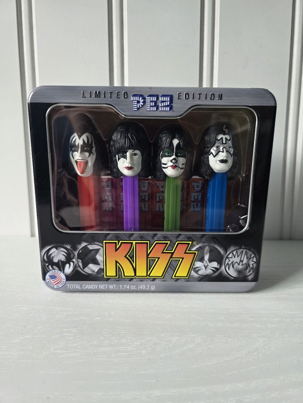KISS PEZ Limited Edition Set Collectors Tin Gene Simmons Ace Peter Stanley NEW